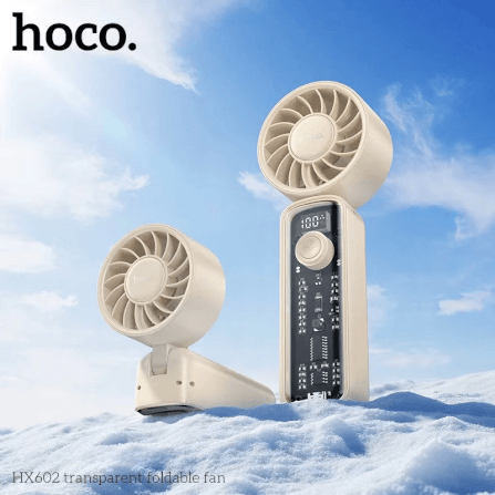 พัดลมพกพา HOCO HX602 ปรับแรงลม 100 ระดับ พับได้ 90° แบตเตอรี่ 6.5 ชม. ความเร็วมอเตอร์ 8000RPM_10